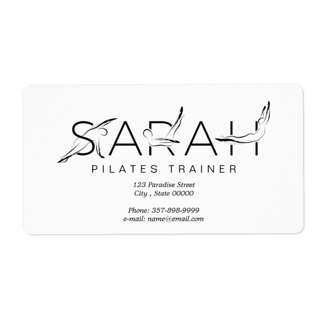 SARAH Namn Pilates Instruktör Fraktsedel (Framsidan)