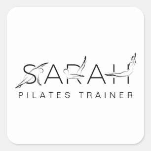 SARAH Namn Pilates Instruktör Fyrkantigt Klistermärke