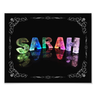 Sarah - Namn Sarah i 3D Ljus (fotografi) Fototryck