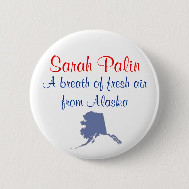Sarah Palin andedräkt av ny luft Alaska knäppas Knapp (Framsida)