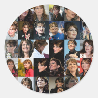 Sarah Palin Collage Sticker Packs Runt Klistermärke