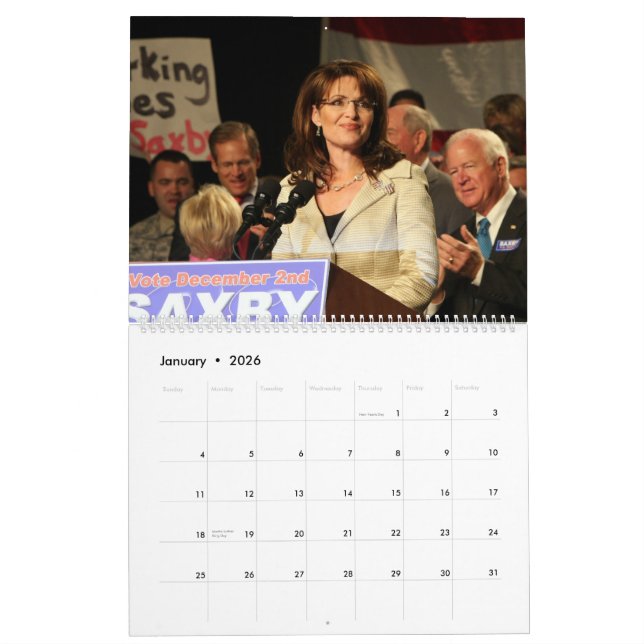 Sarah Palin - evig kalender (Jan 2026)