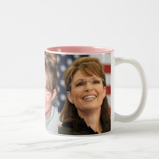 Sarah Palin foto Två-Tonad Mugg (Höger)