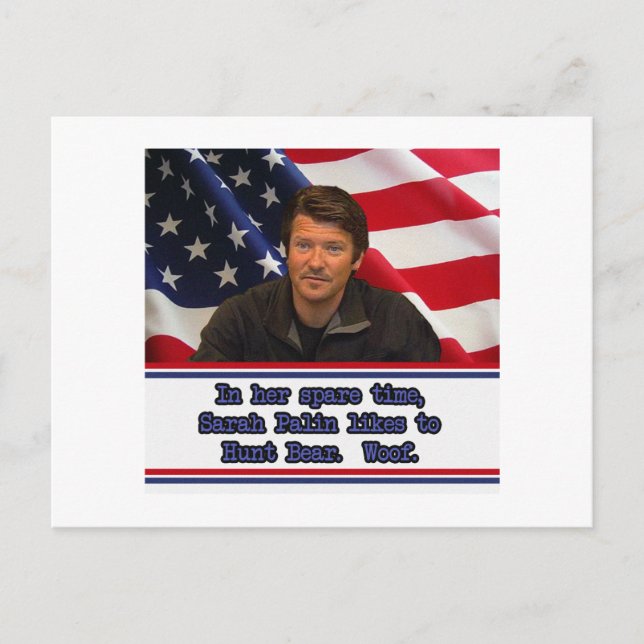 Sarah Palin gillar att stöta på ett telefonkort Vykort (Framsida)