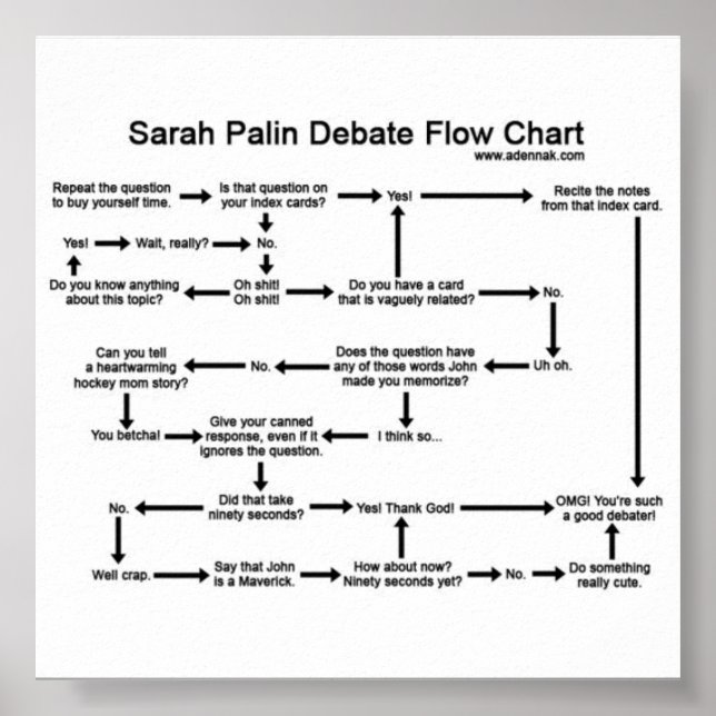 Sarah Palin-Poster för debattflödesschema Poster (Framsidan)