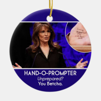 Sarah Palin Räcka-nolla-Mer meddelande Ornament_2 Julgransprydnad Keramik