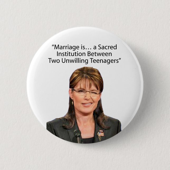 Sarah Palin: Sakralt giftermål med 2 tonåringar… Knapp (Framsida)