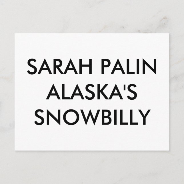 SARAH PALINALASKA S NOWBILLY VYKORT (Framsida)