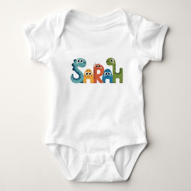 Sarah Personlig Dinosaur Baby Kostym T Shirt (Framsida)