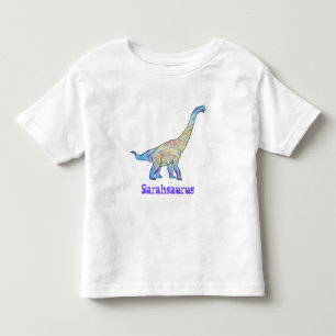 Sarah Saurus Färgrik Brachiosaurus Dinosaurie Kons T Shirt