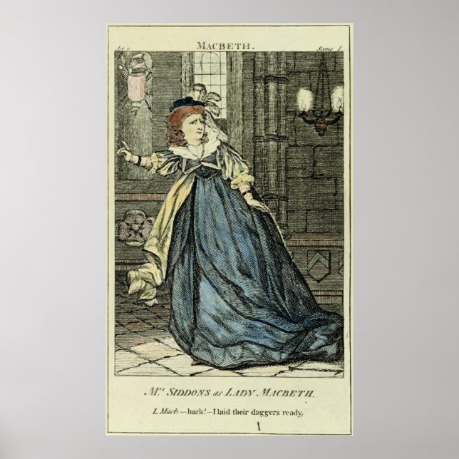 Sarah Siddons som Dam Macbeth Poster (Framsidan)