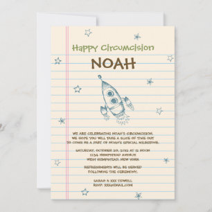 Sarah Tidwell Rocket Bris/Circumcision-inbjudan Inbjudningar