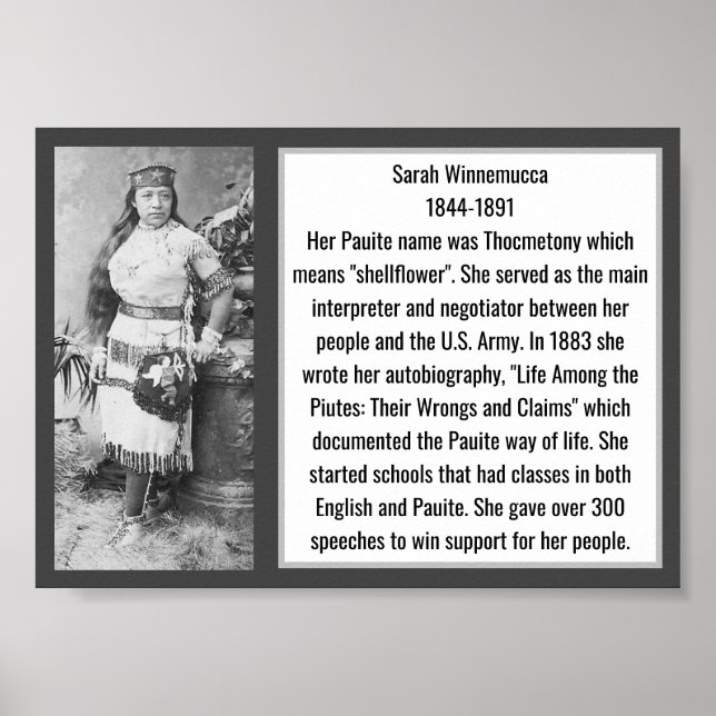 Sarah Winnemucca Native American Author Leader Poster (Framsidan)