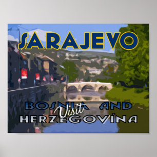 Sarajevo, besök Bosnien och Hercegovina Poster