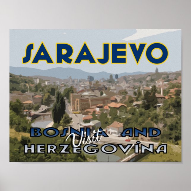 Sarajevo, besök Bosnien och Hercegovina Poster (Framsidan)