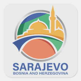 Sarajevo Bosnia and Herzegovina Fyrkantigt Klistermärke