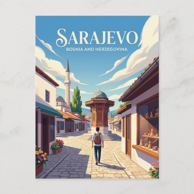Sarajevo Bosnien och Hercegovina Vykort (Framsida)