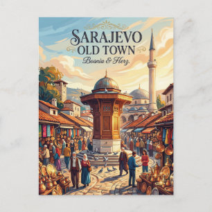 Sarajevo Gamla Stan Bosnien & Herz. Vykort