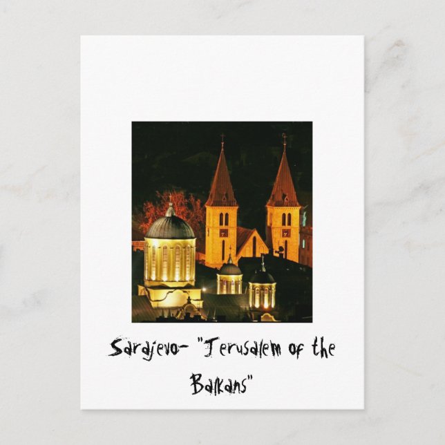 Sarajevo Jerusalem på Balcanerna Vykort (Framsida)