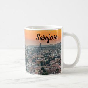 Sarajevo-landskapet uppifrån kaffemugg