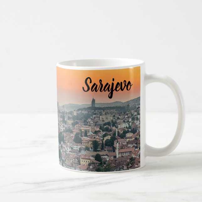 Sarajevo-landskapet uppifrån kaffemugg (Höger)