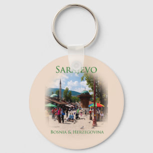Sarajevo: Pigeon Square i den gamla Bazaar Nyckelring