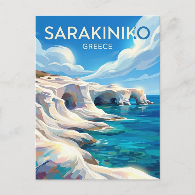 Sarakiniko-stranden Grekland Vykort (Framsida)