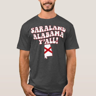 Saraland Alabama AL Flagga Cute Southern Say T Shirt