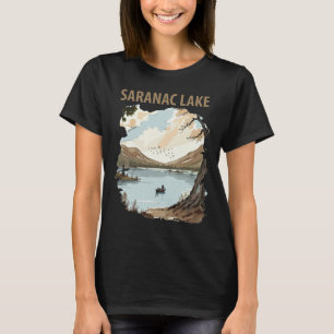 Saranac Lake NY Adirondack Retro Resa T Shirt