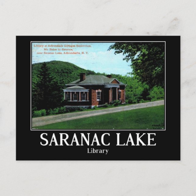 Saranac Sjö, Adirondacks, Bibliotek Vintagen Vykort (Framsida)