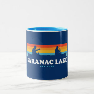 Saranac Sjö New York Canoe Två-Tonad Mugg