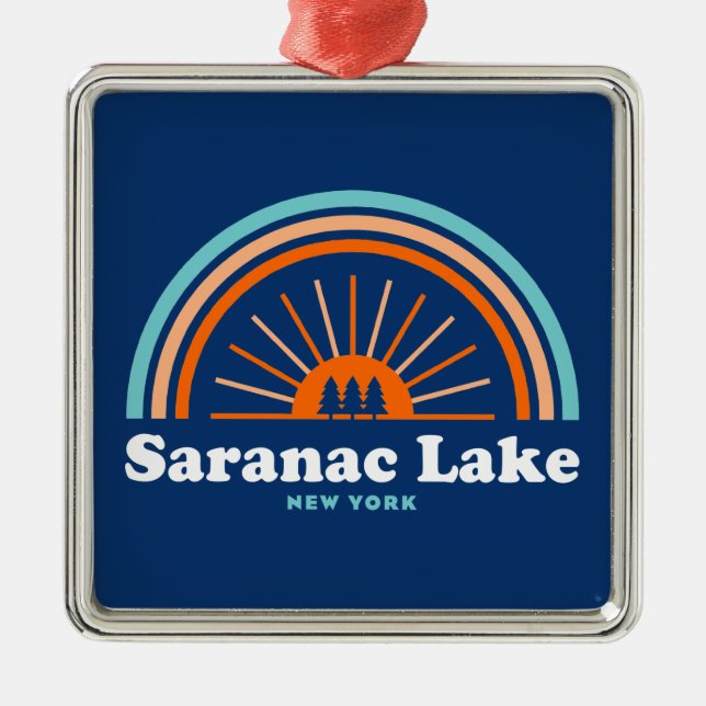 Saranac Sjö New York Rainbow Julgransprydnad Metall (Framsidan)