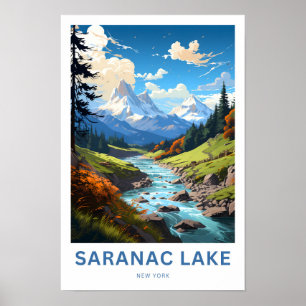 Saranac Sjö New York Travel Skriv ut Poster