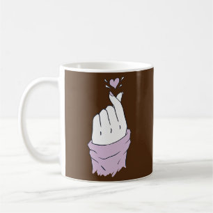 Saranghae KoreaFinger Heart K Pop Kärlek Lavender Kaffemugg