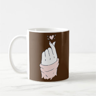 Saranghae KoreaFinger Heart K Pop Kärlek Misty Kaffemugg