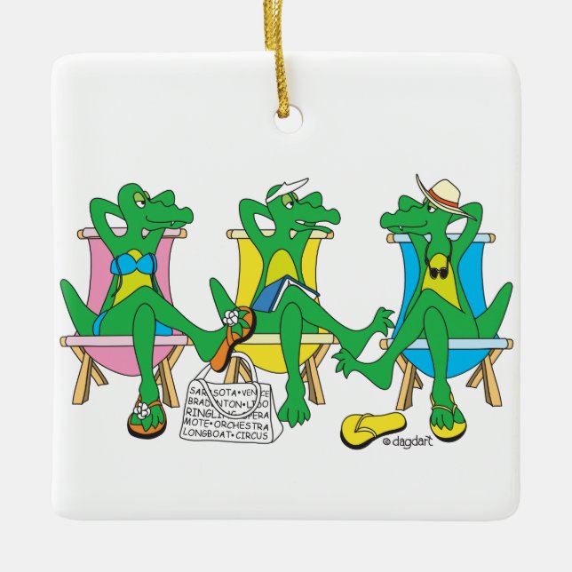 Sarasota Beach Ceramic Ornament (Framsida)