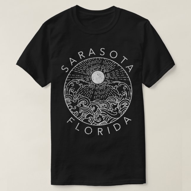 Sarasota Beach Florida Vacation Ocean Retro Souven T Shirt (Design framsida)