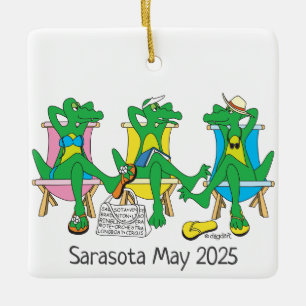 Sarasota Beach Gators Ceramic Ornament