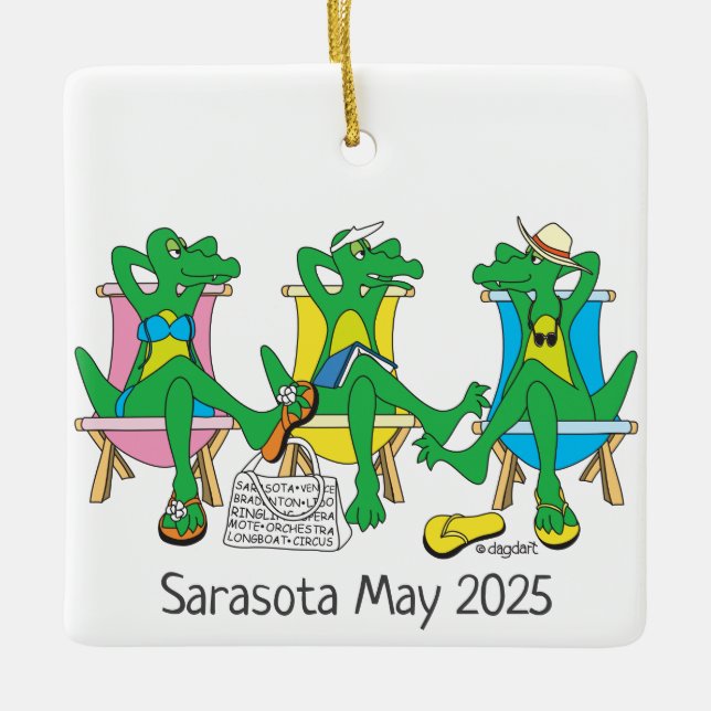 Sarasota Beach Gators Ceramic Ornament (Framsida)
