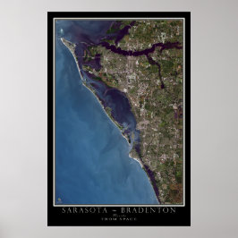 Sarasota - Bradenton Florida Satellite Poster Kart