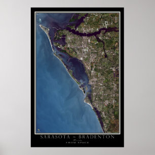 Sarasota - Bradenton Florida Satellite Poster Kart