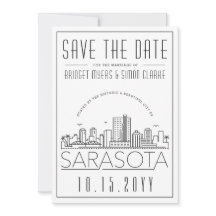 Sarasota Bröllop | Stiliserad Skyline Spara datum