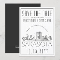 Sarasota Bröllop | Stiliserad Skyline Spara datum