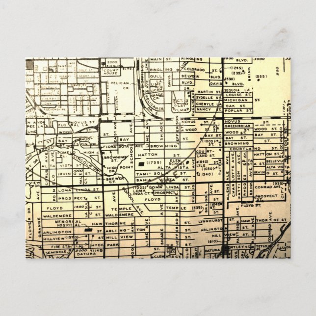 Sarasota, FL Vintage Karta Vykort (Framsida)