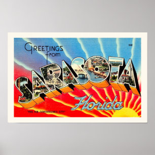 Sarasota Florida 11x17 Vintage Tryck