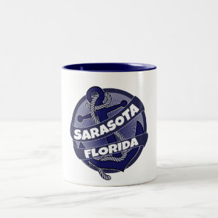 Sarasota Florida anchor swirl kaffe mugg