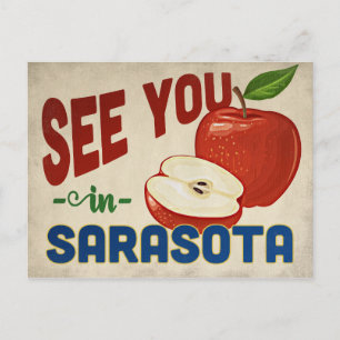 Sarasota Florida Apple - Vintage resor Vykort