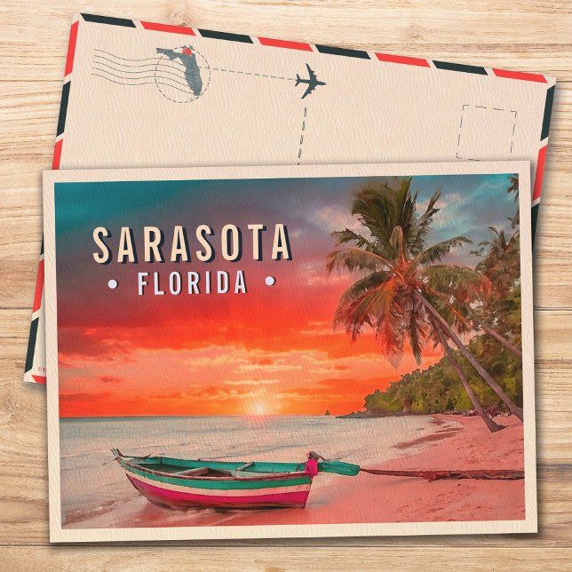 Sarasota Florida Beach Tropical Handflatan Träd 19 Vykort (Skapare uppladdad)