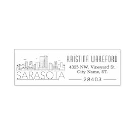 Sarasota, Florida City Skyline | ANPASSNINGSBAR AD Självfärgande Stämpel