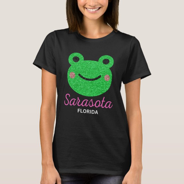 Sarasota Florida Cute Frog Beach Vacation Matching T Shirt (Framsida)